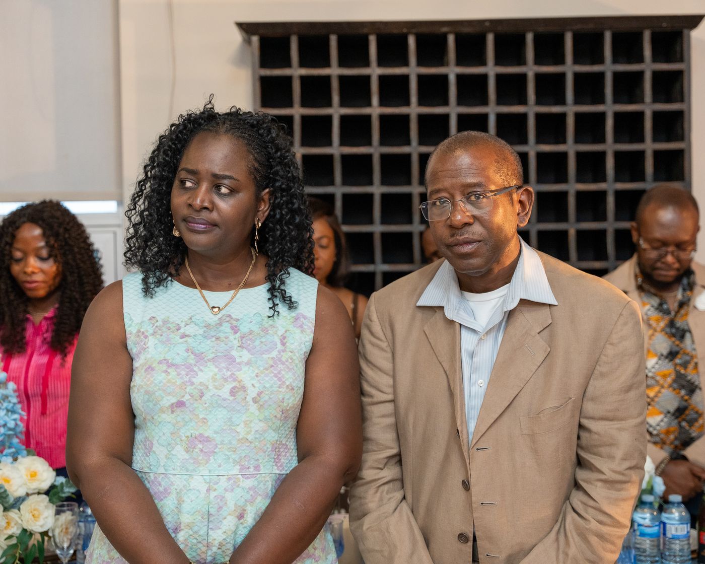 Two guests standing together during the speeches